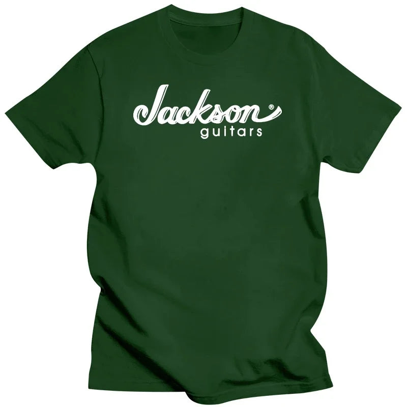 New Black Rock Guitarist Metal Band Short Sleeve cotton T Shirts JACKSON Guitars Logo T-shirt  Man Clothing harajuku  t-