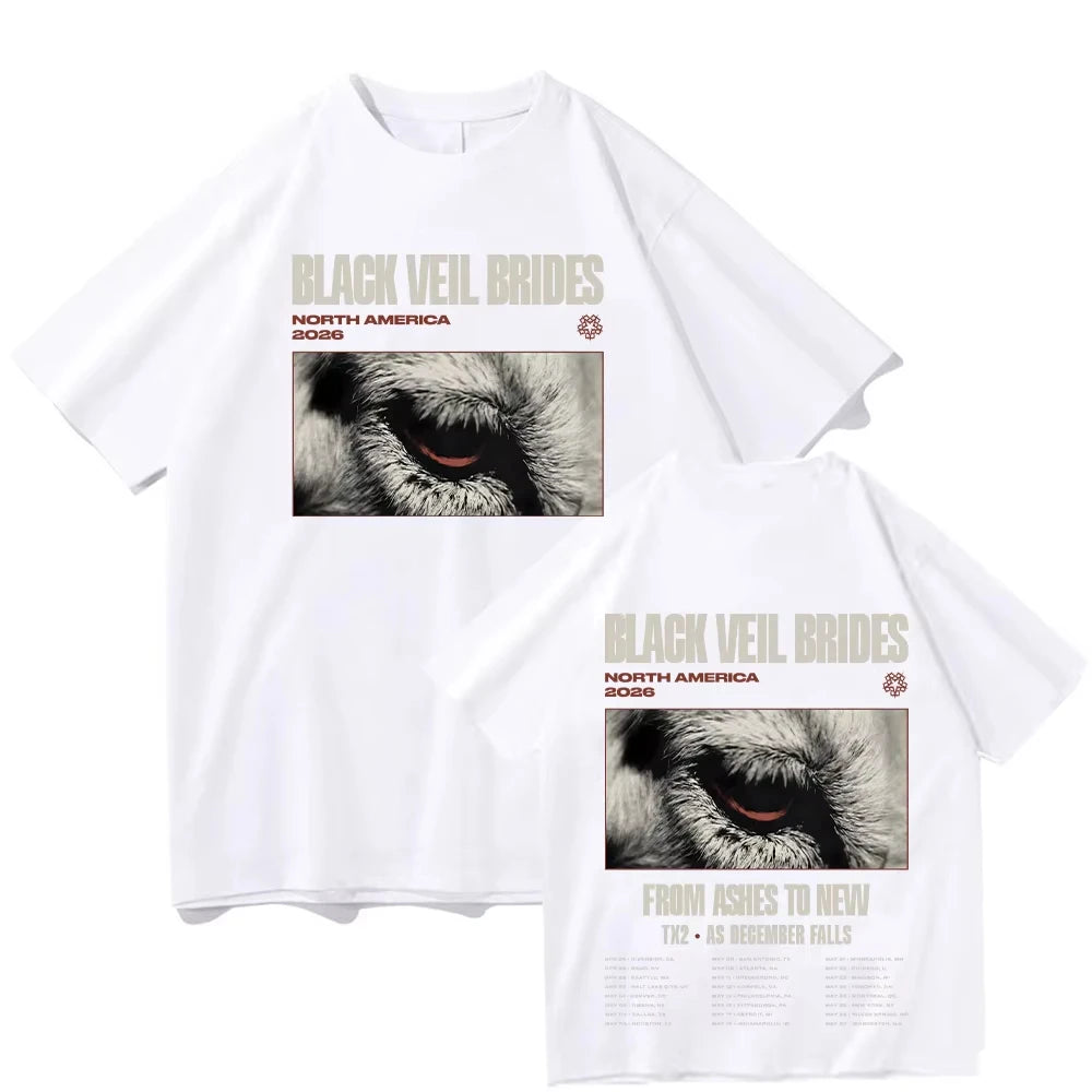 Black Veil Brides NORTH AMERICA 2026 T Shirts Cotton Women Men Vintage Short Sleeve Summer Tee Tops Rock Band Clothes