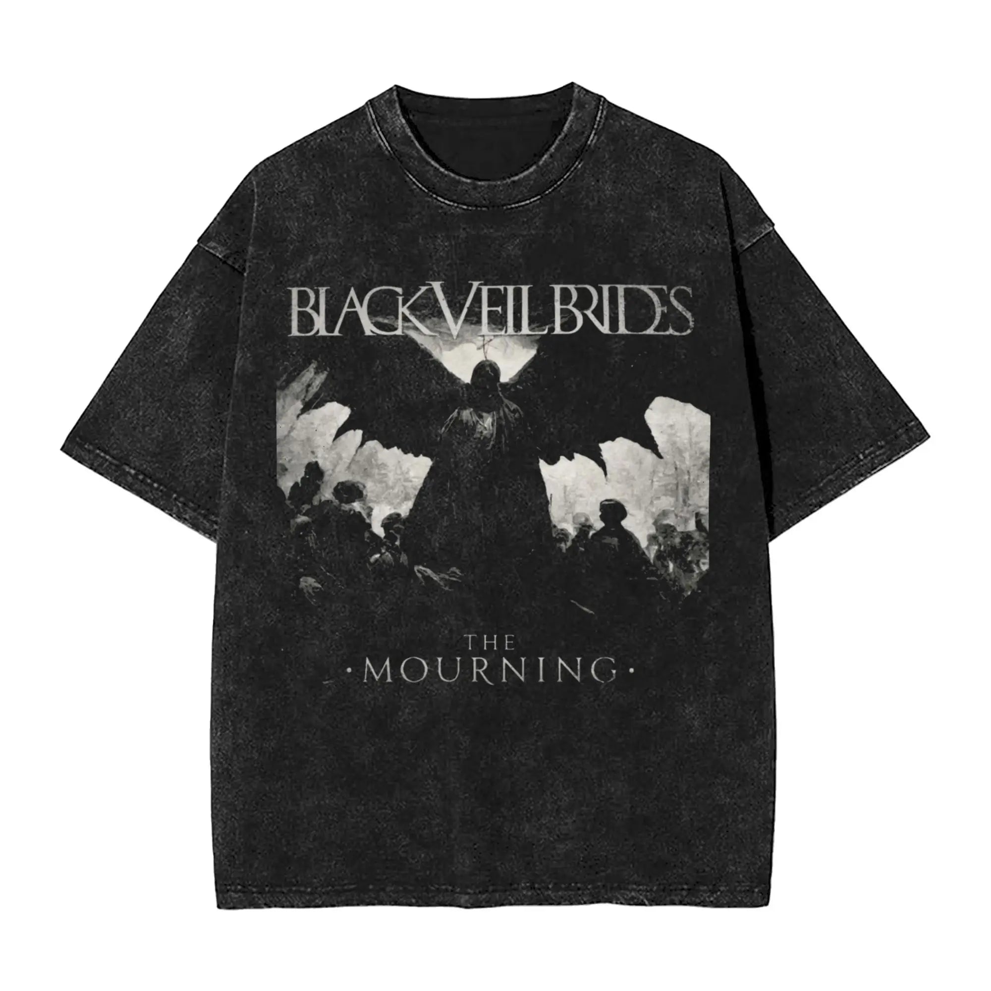 BLACK VEILs BRIDES BAND rock metal band  T Shirts Hip Hop Washed Cotton Harajuku T-Shirt  Retro for Men Women Streetwear Tees