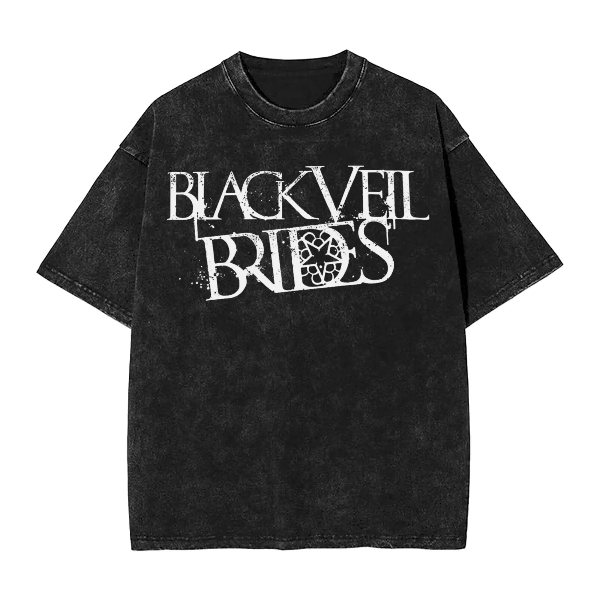 BLACK VEILs BRIDES BAND rock metal band  T Shirts Hip Hop Washed Cotton Harajuku T-Shirt  Retro for Men Women Streetwear Tees