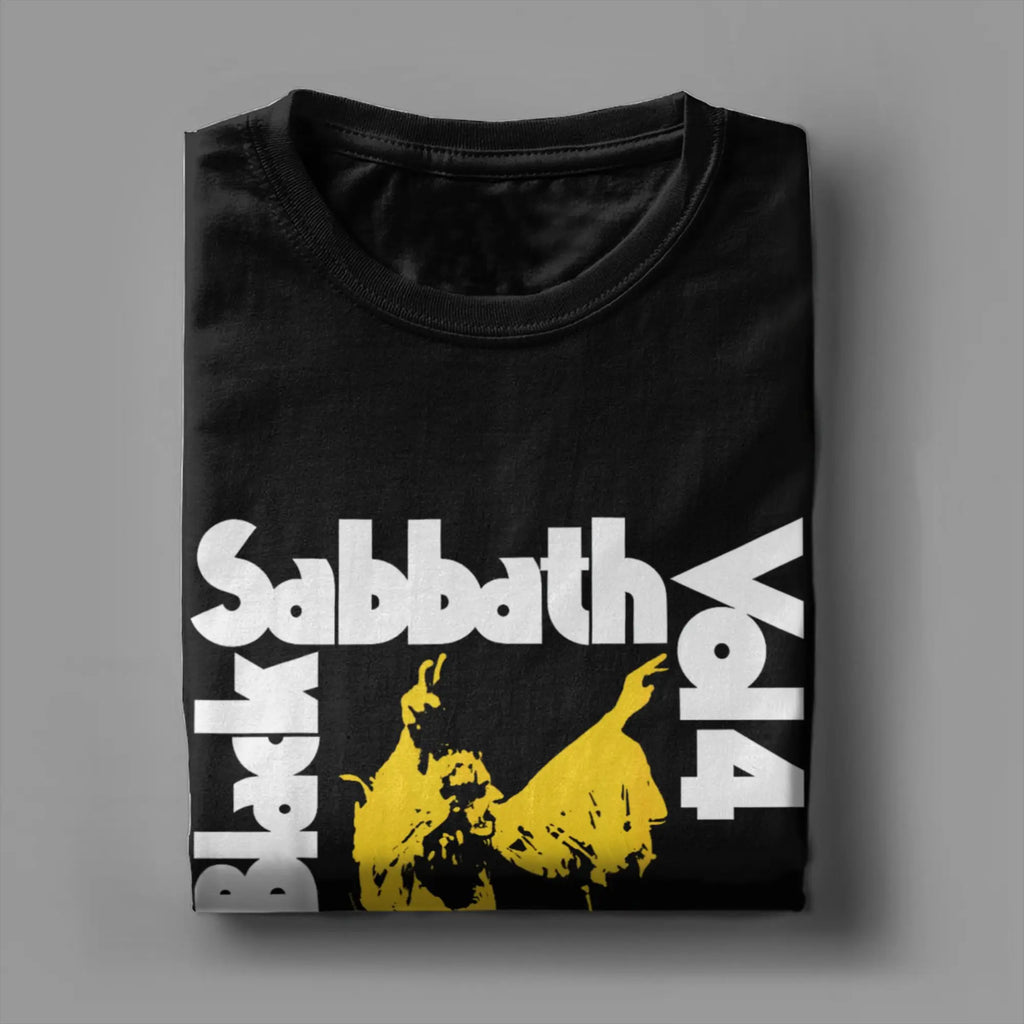 Black Sabbath Vol 4 T-Shirt Summer Heavy Metal Rock Band Awesome T-Shirts 100% Cotton Tee Shirt Short Sleeve Casual Tees
