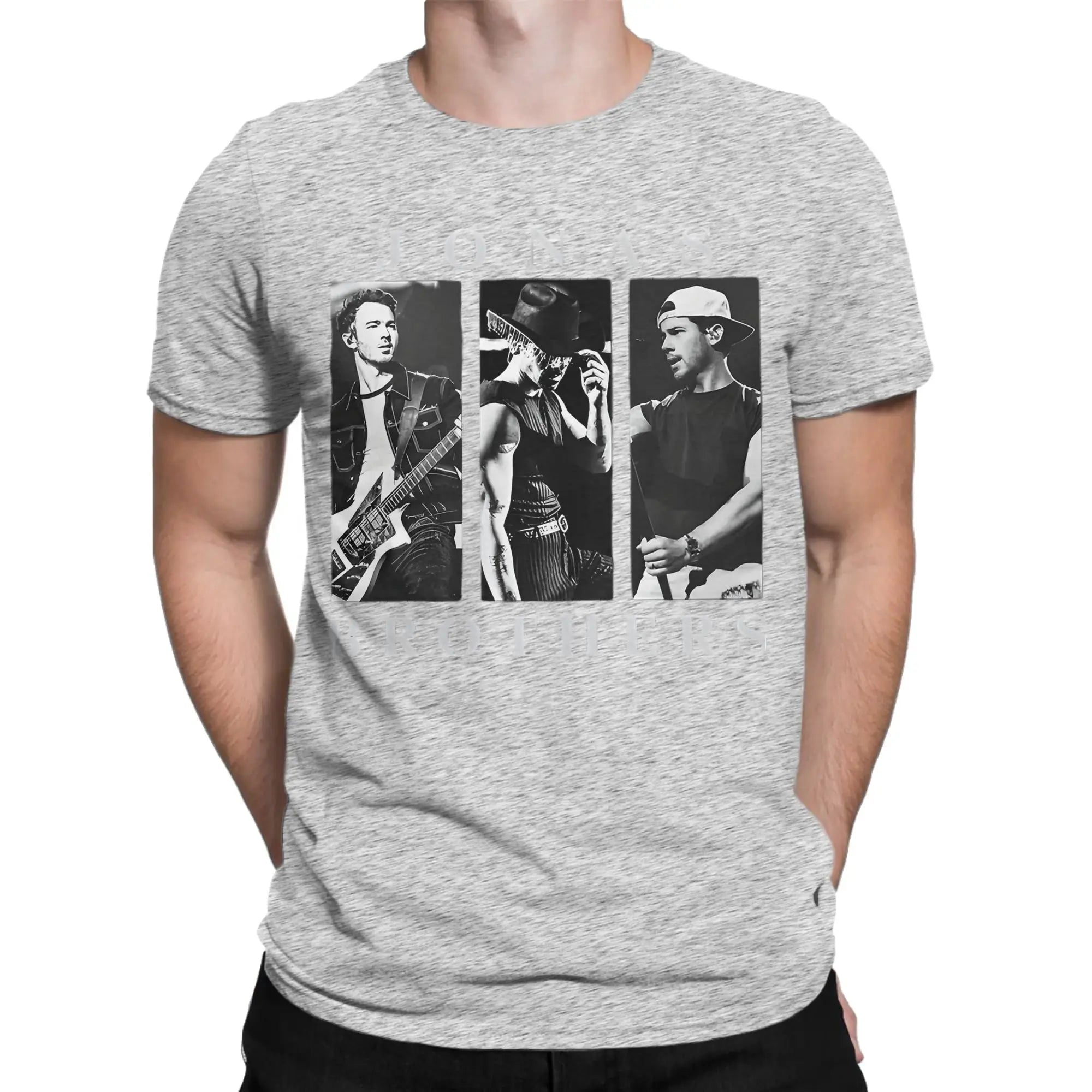 Men T-Shirts Music Brothers Tour 2025 Jonas Concert Funny 100% Cotton Tee Short Sleeve Band Legend T Shirt Crewneck Tops Classic