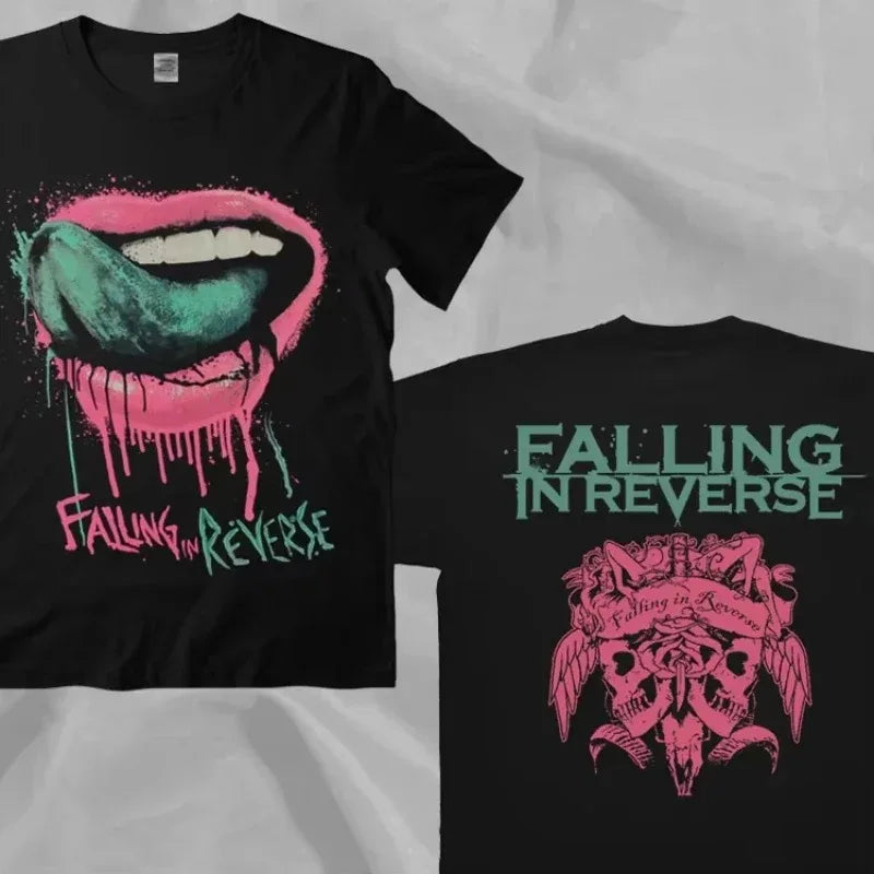 2025 Vintage Falling in Reverse Band T-shirt Short Sleeve Summer Tshirts Hip Hop Men Women Clothes Fans Tee Tops Clothing