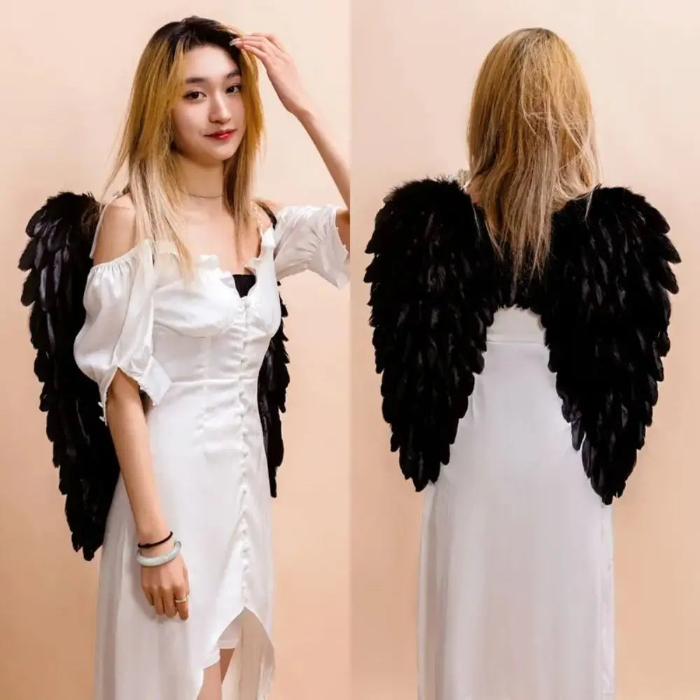 New White Feather Wings Handmade Party Props Cosplay Little Wings Black Angel Wings Party