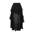 Goth Dark Kawaii Black Tiered Skirts 90S Retro Irregular Hem Party Bottoms Mall Gothic Women Fashion Dragging Skirt Alt Clothing
