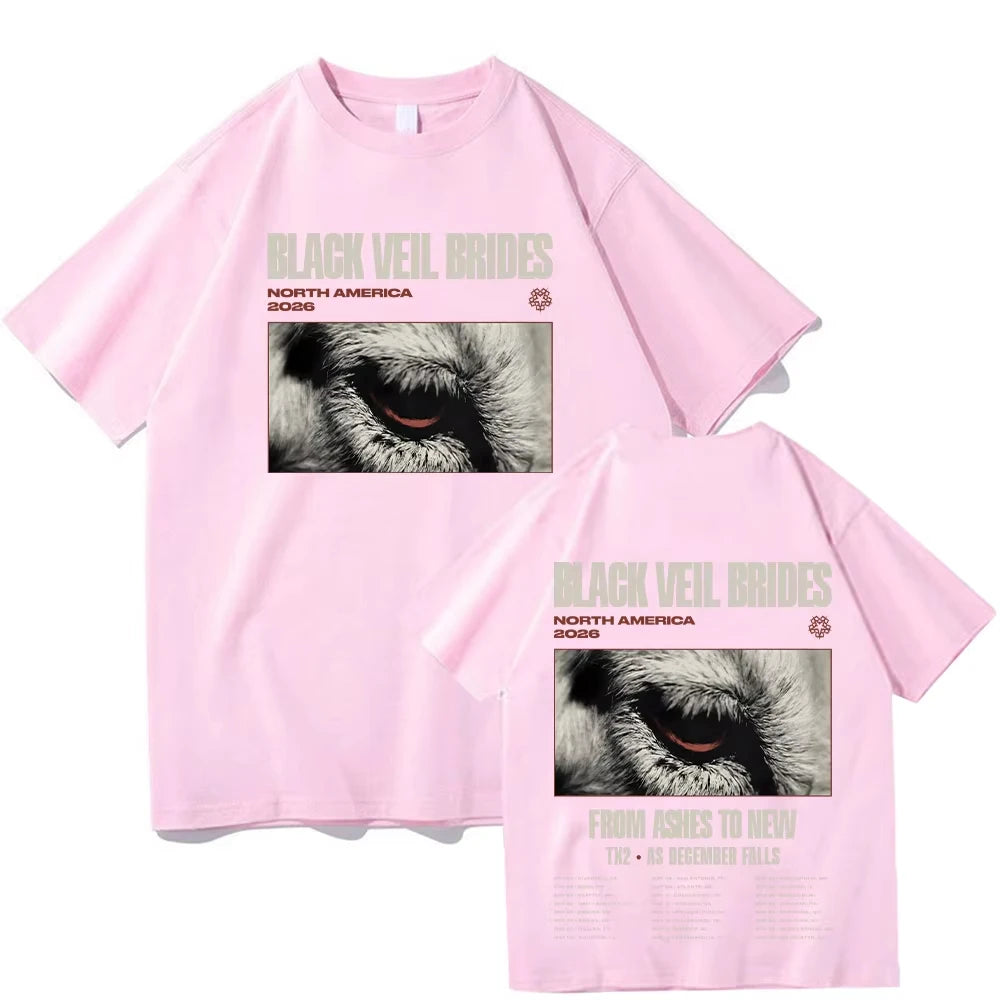 Black Veil Brides NORTH AMERICA 2026 T Shirts Cotton Women Men Vintage Short Sleeve Summer Tee Tops Rock Band Clothes