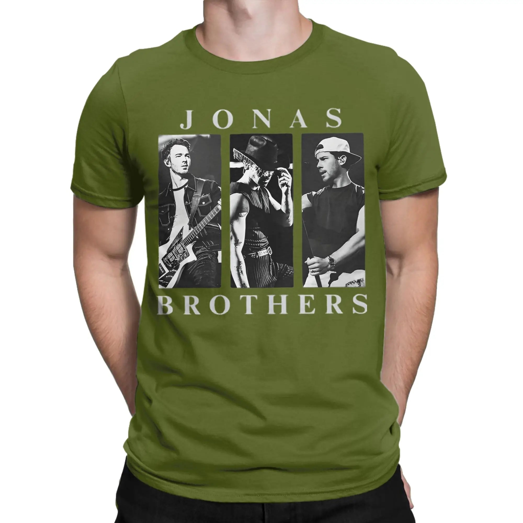 Men T-Shirts Music Brothers Tour 2025 Jonas Concert Funny 100% Cotton Tee Short Sleeve Band Legend T Shirt Crewneck Tops Classic