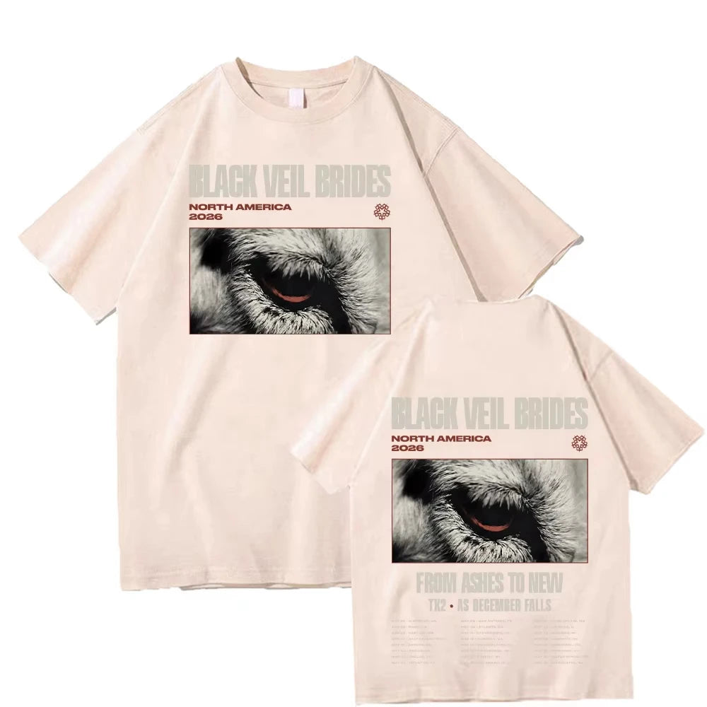 Black Veil Brides NORTH AMERICA 2026 T Shirts Cotton Women Men Vintage Short Sleeve Summer Tee Tops Rock Band Clothes