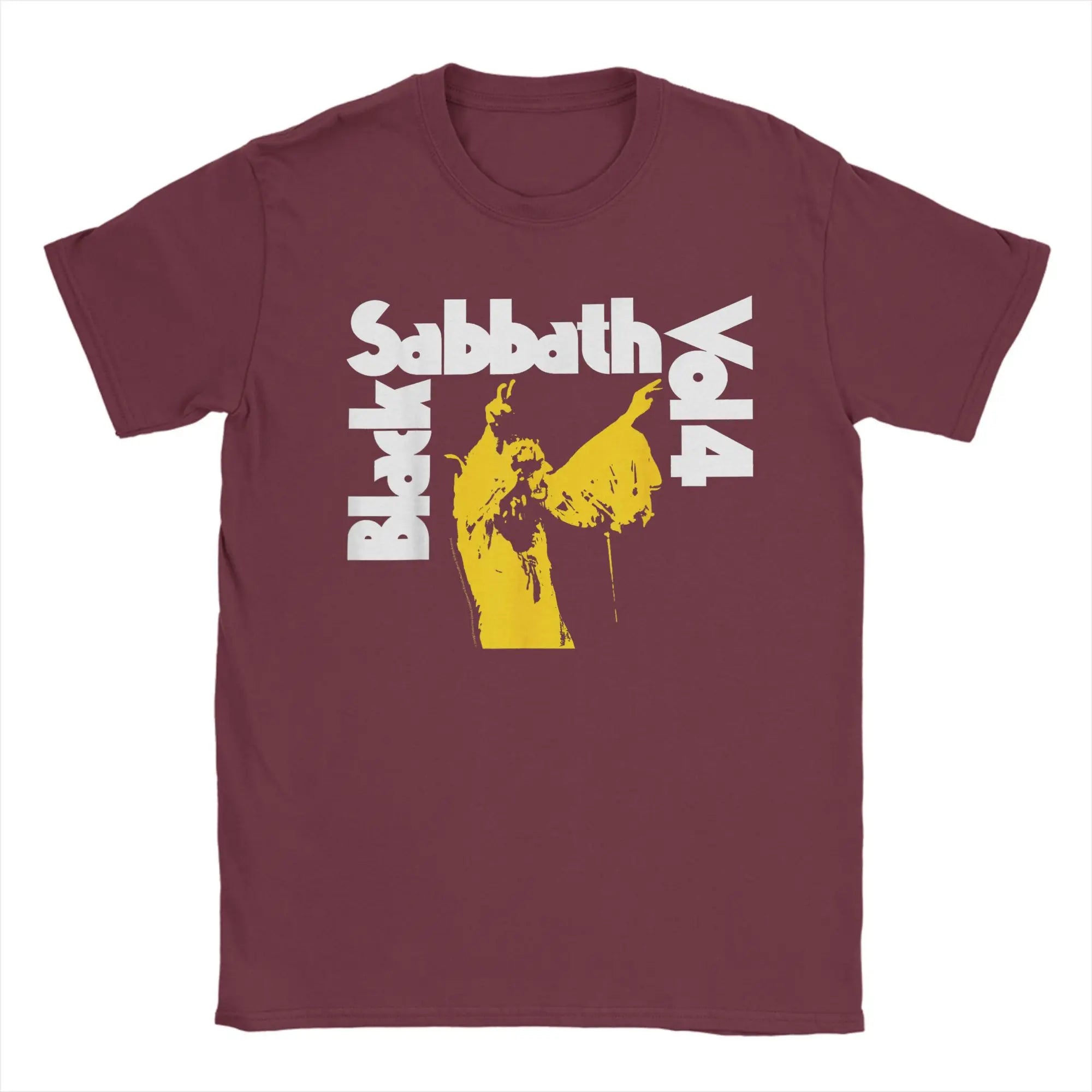 Black Sabbath Vol 4 T-Shirt Summer Heavy Metal Rock Band Awesome T-Shirts 100% Cotton Tee Shirt Short Sleeve Casual Tees