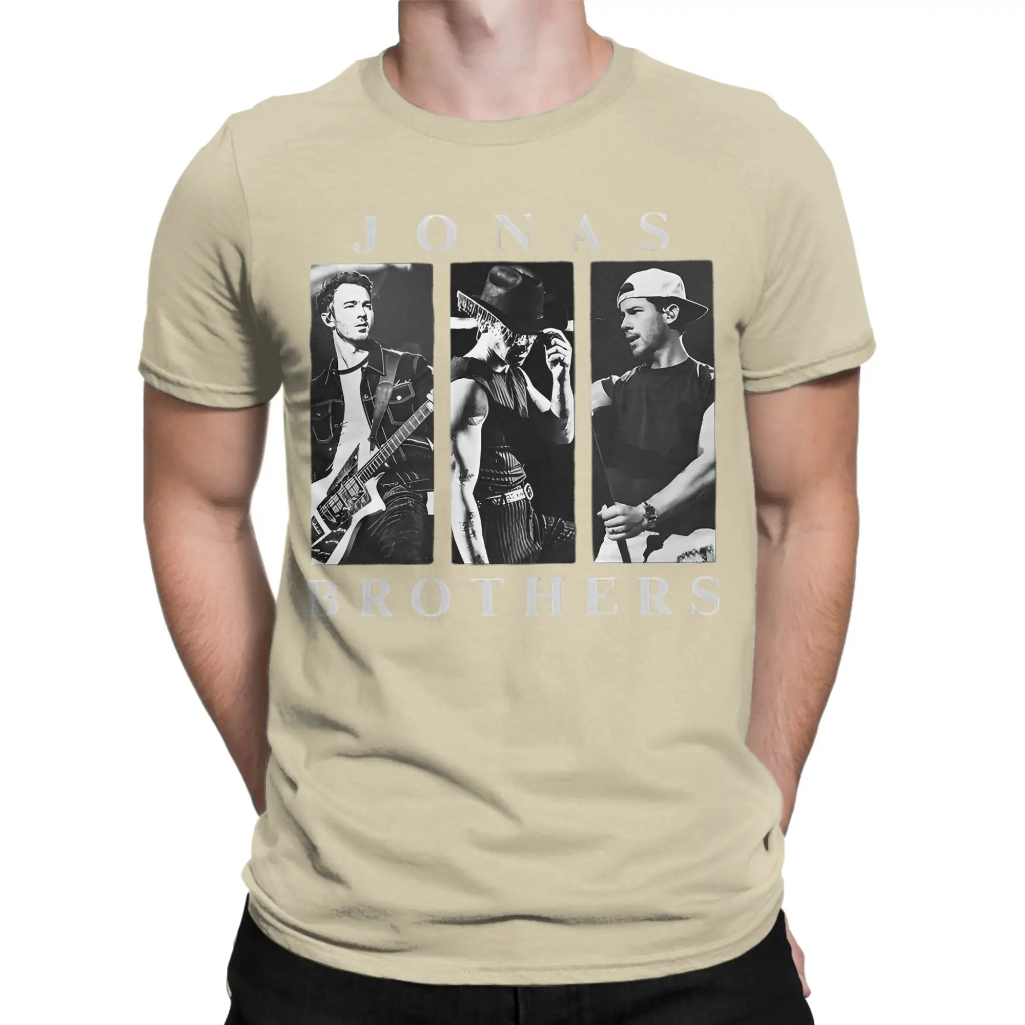 Men T-Shirts Music Brothers Tour 2025 Jonas Concert Funny 100% Cotton Tee Short Sleeve Band Legend T Shirt Crewneck Tops Classic