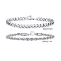 2pcs Men's Chain Bracelets,Stainless Steel Silver Gold Black Color Twist Rope Chain Wristband,Trendy Cuban Link Chains Gift