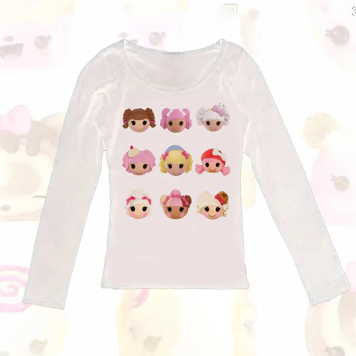 Gothic Pattern Clothes Long-sleeve T-shirts Y2k girls Retro Sexy Long-sleeve Tees Aesthetic Grunge Trashy Tees Long-sleeve Tops