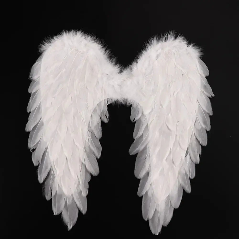 Soft White Feather Wings Black Party Props Cosplay Little Wings Handmade Angel Wings Christmas
