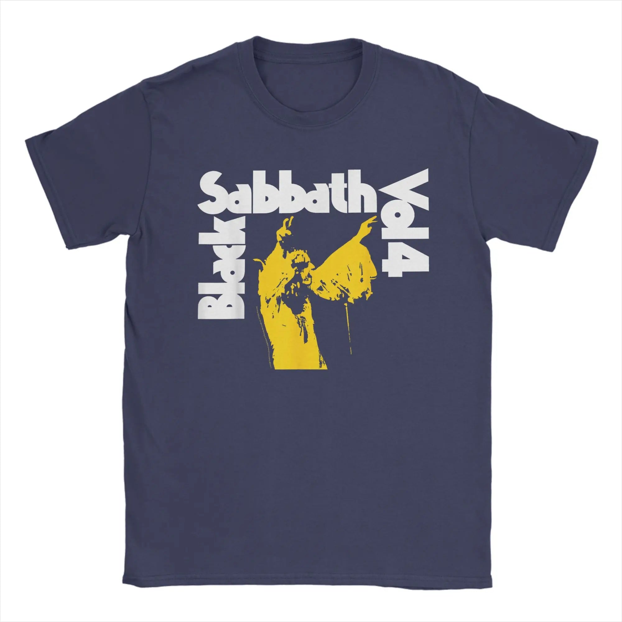 Black Sabbath Vol 4 T-Shirt Summer Heavy Metal Rock Band Awesome T-Shirts 100% Cotton Tee Shirt Short Sleeve Casual Tees