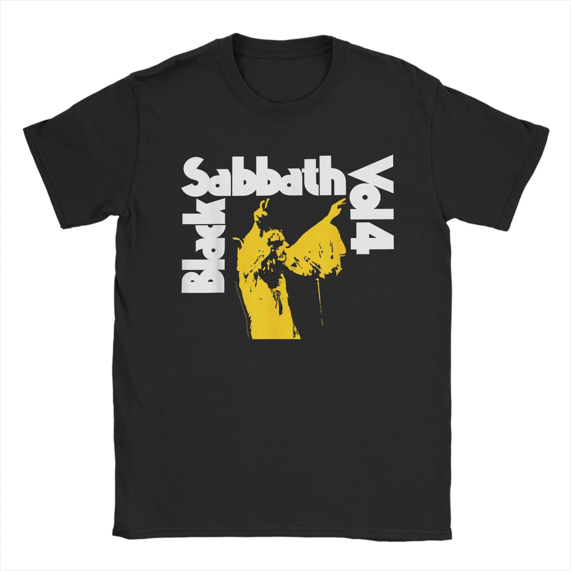 Black Sabbath Vol 4 T-Shirt Summer Heavy Metal Rock Band Awesome T-Shirts 100% Cotton Tee Shirt Short Sleeve Casual Tees