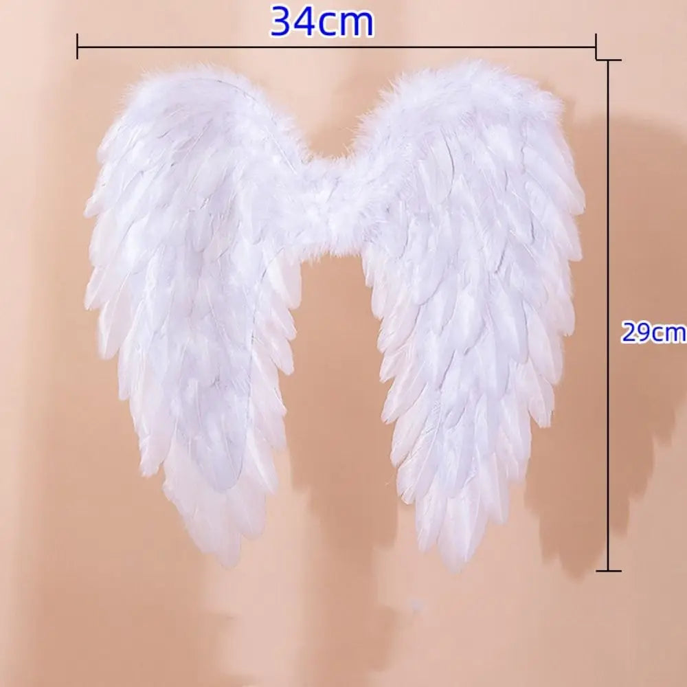 Soft White Feather Wings Black Party Props Cosplay Little Wings Handmade Angel Wings Christmas
