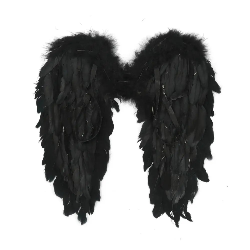 Soft White Feather Wings Black Party Props Cosplay Little Wings Handmade Angel Wings Christmas