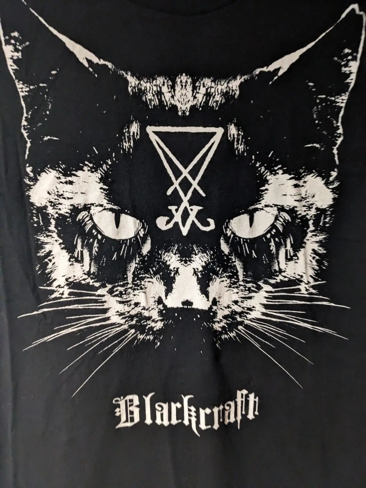 Blackcraft Cult Strange and Unusual Cat Woman's Large Black T-Shirt