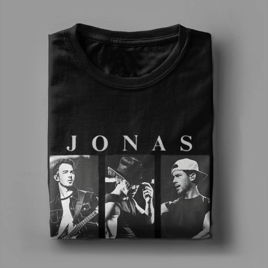 Men T-Shirts Music Brothers Tour 2025 Jonas Concert Funny 100% Cotton Tee Short Sleeve Band Legend T Shirt Crewneck Tops Classic