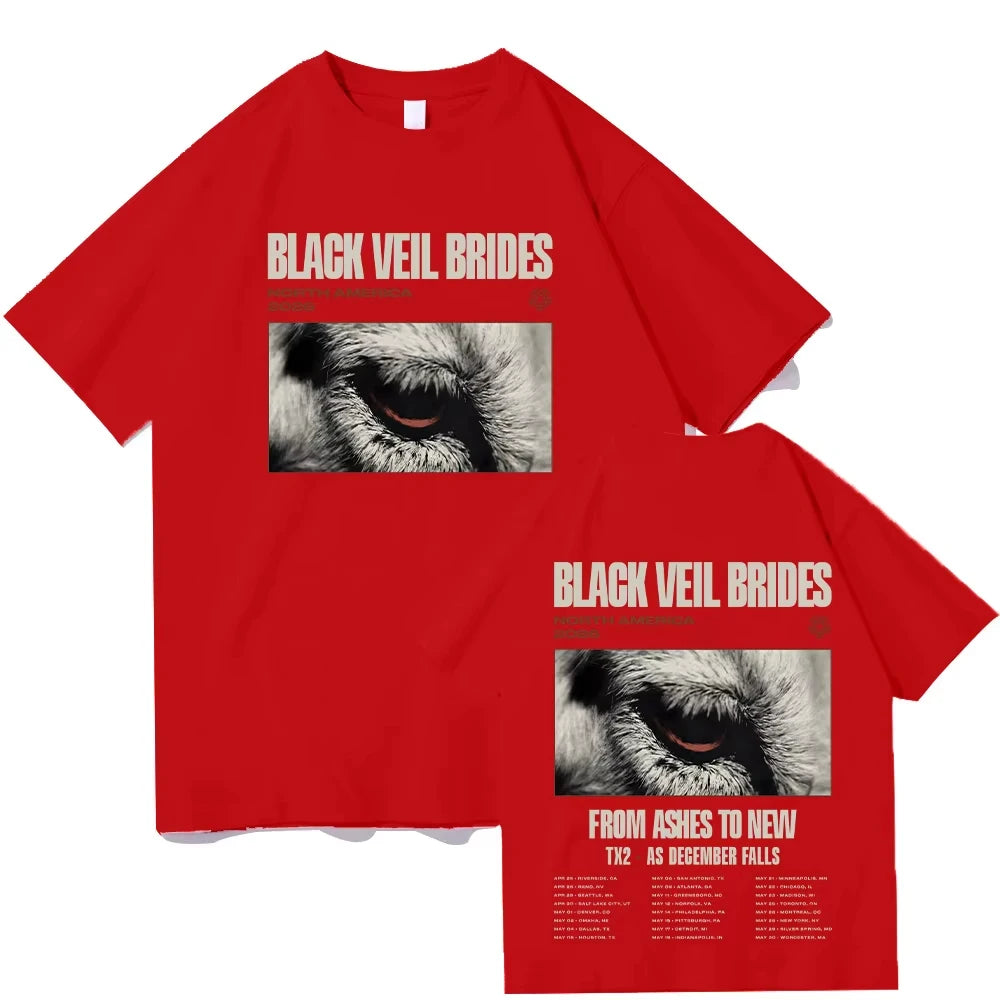 Black Veil Brides NORTH AMERICA 2026 T Shirts Cotton Women Men Vintage Short Sleeve Summer Tee Tops Rock Band Clothes