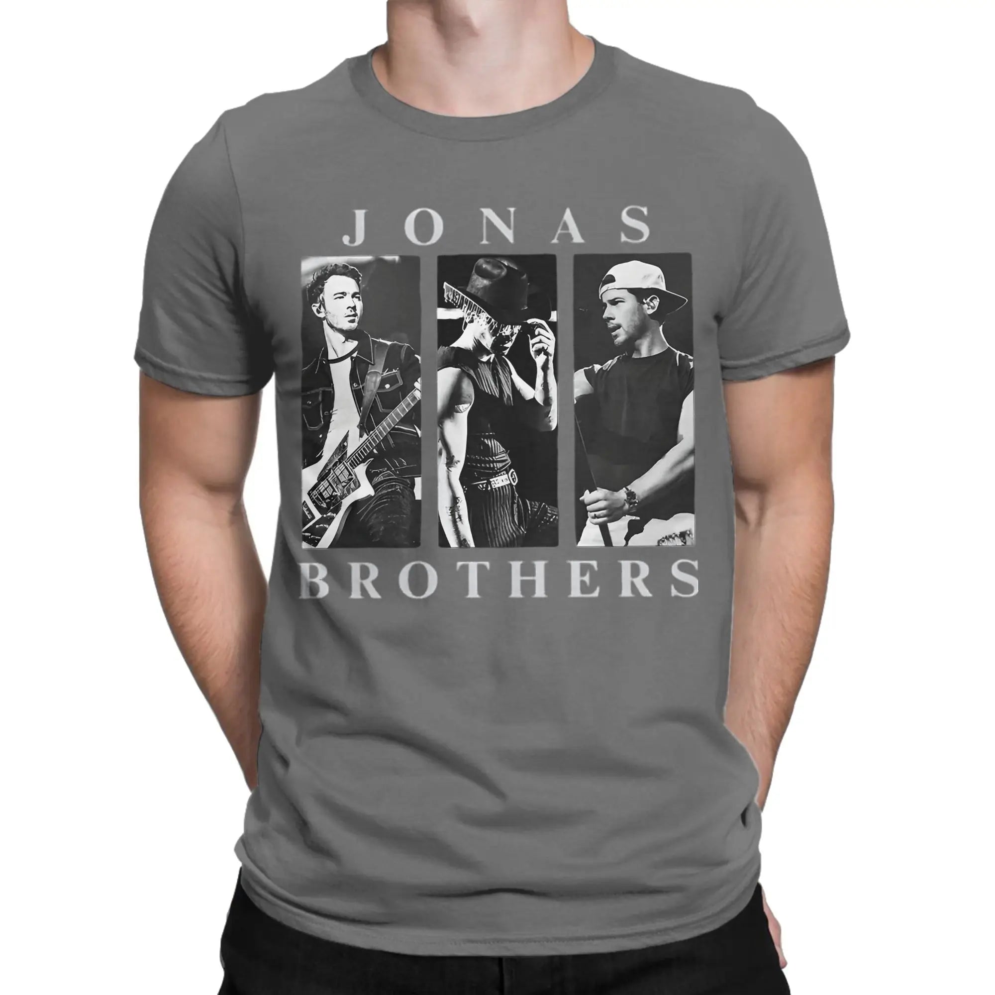Men T-Shirts Music Brothers Tour 2025 Jonas Concert Funny 100% Cotton Tee Short Sleeve Band Legend T Shirt Crewneck Tops Classic