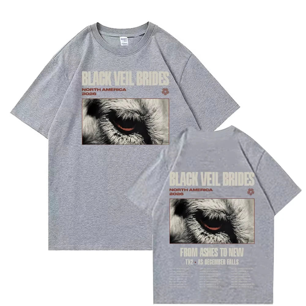 Black Veil Brides NORTH AMERICA 2026 T Shirts Cotton Women Men Vintage Short Sleeve Summer Tee Tops Rock Band Clothes