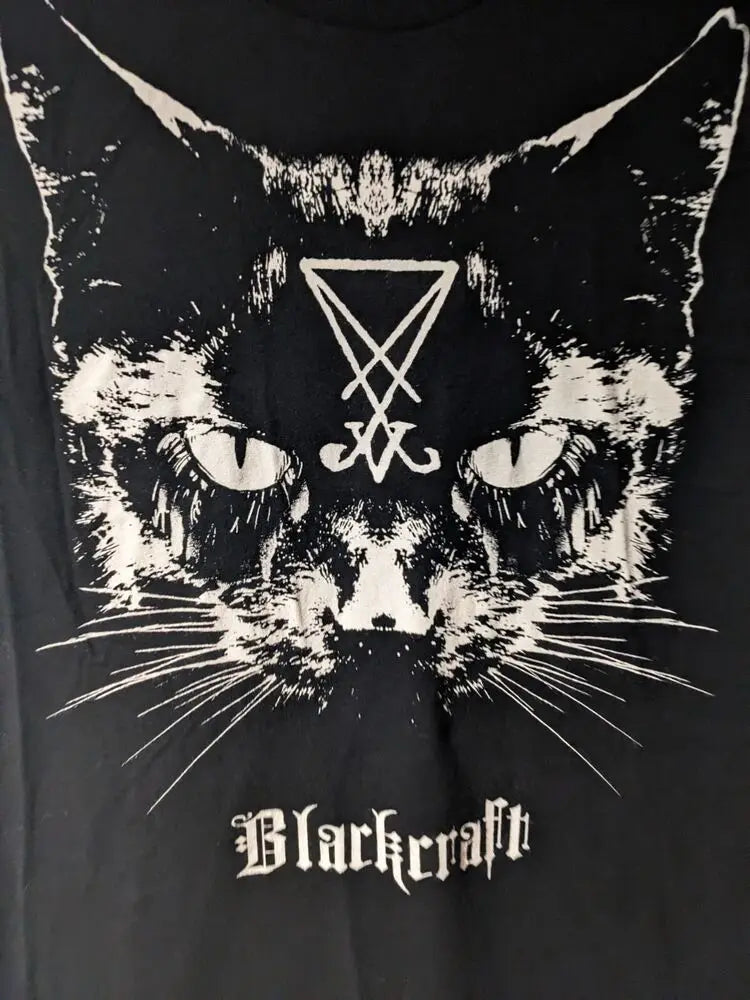 Blackcraft Cult Strange and Unusual Cat Woman's Large Black T-Shirt