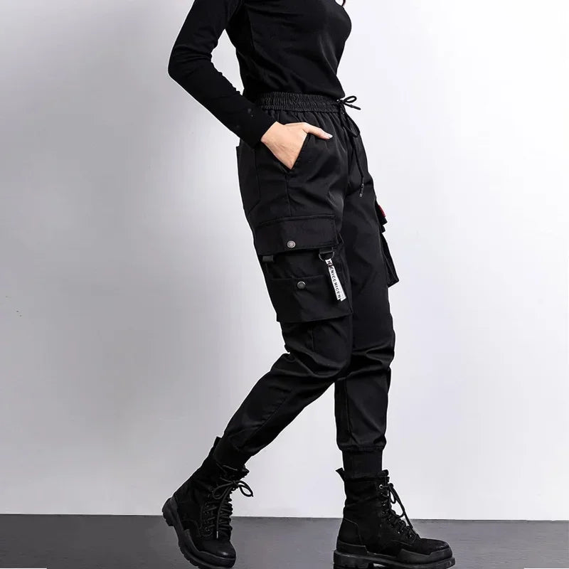 Black Work Pants for Women in Spring and Autumn 2024 New Ins Trendy and Versatile Slimming Elastic Ankle-Length Sports Pants