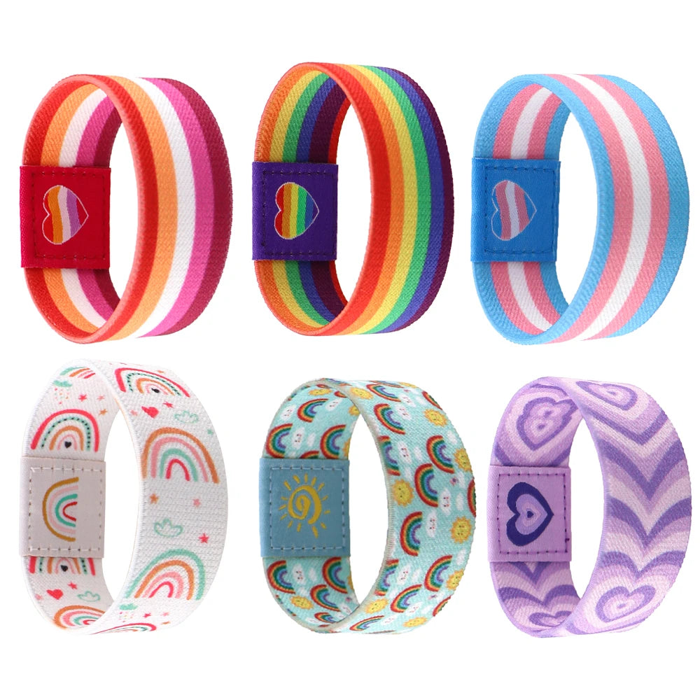 Rainbow Novel Stretch Wristband Bracelet Cartoon Women Men Bracelets on Hand Bangles With Designer Charms Jewelry Accessories