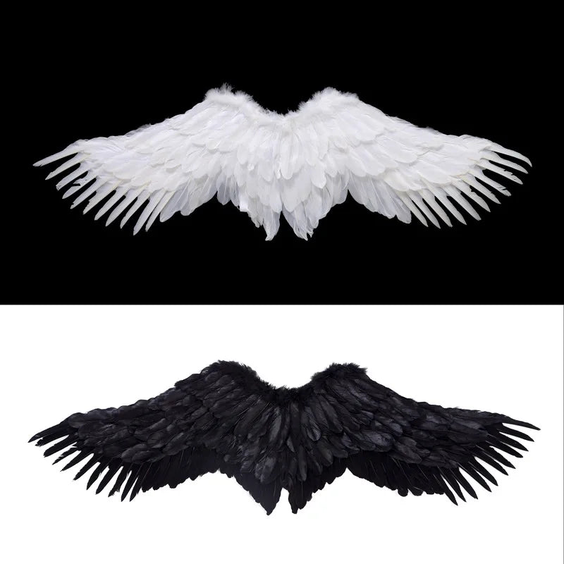 Angel Wings White Feather Swallow Shaped Wing Costume Cosplay Adult Children's Performance Halloween Props Bridal Wedding Decor