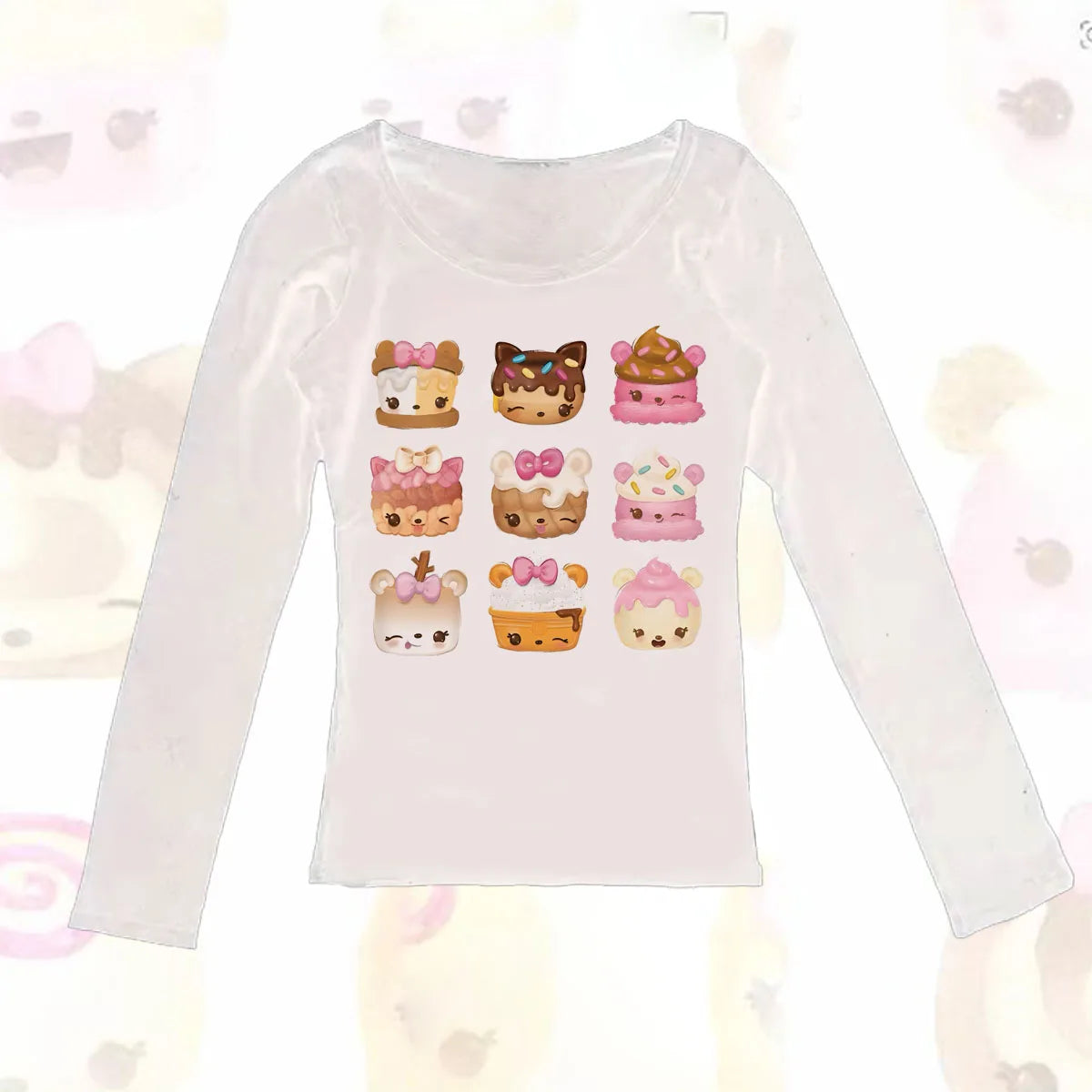 Gothic Pattern Clothes Long-sleeve T-shirts Y2k girls Retro Sexy Long-sleeve Tees Aesthetic Grunge Trashy Tees Long-sleeve Tops