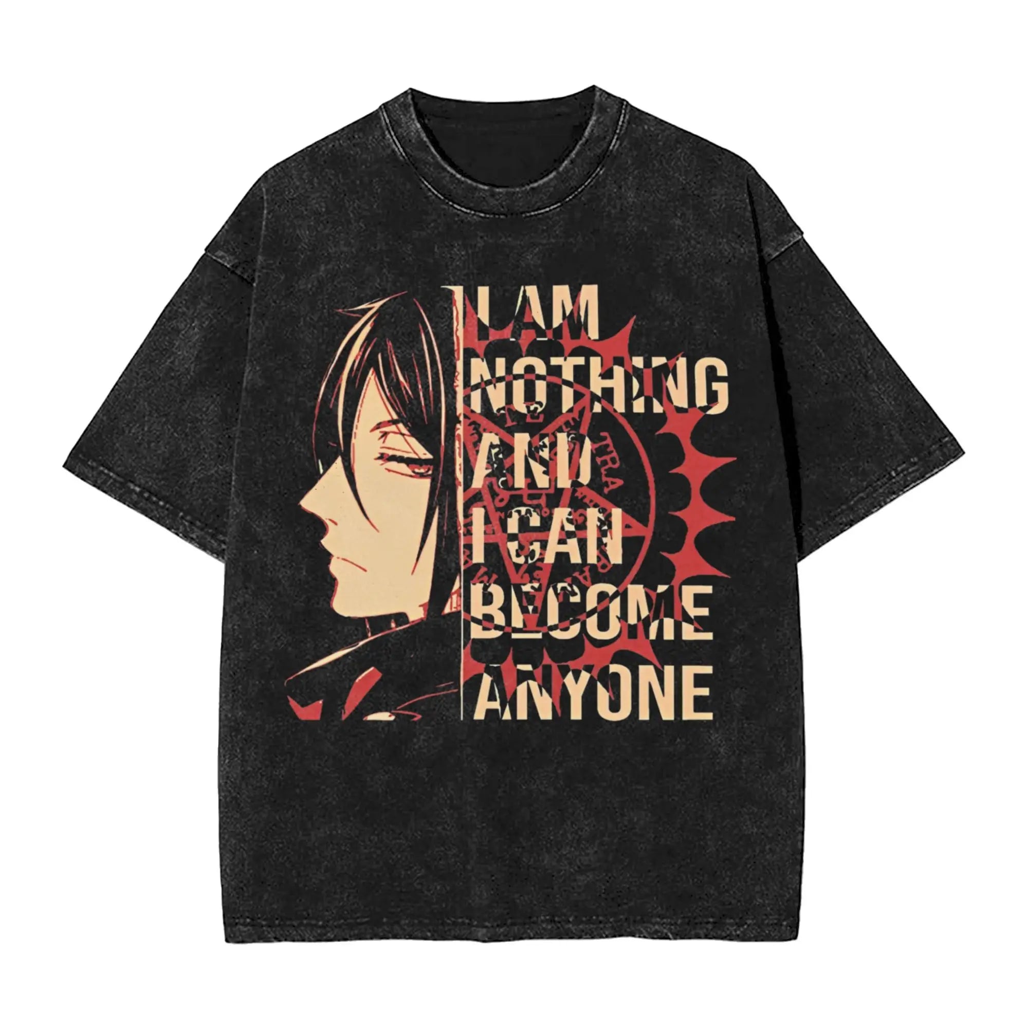 Anime Black Butler Graphic T-shirt for Men Women Clothing Summer Cotton Soft Short Sleeve Tees Vintage Washed Oversized T Shirt