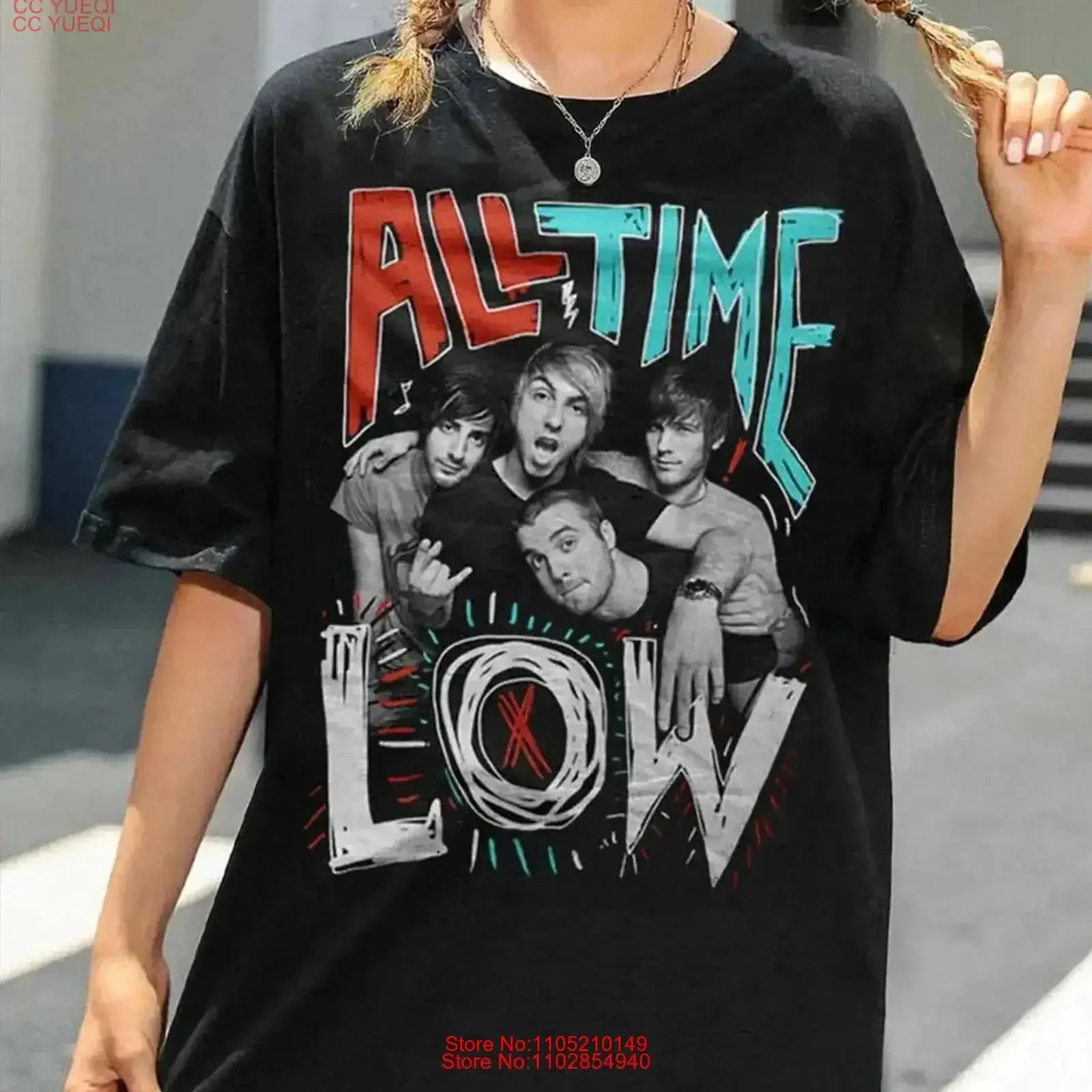 All time low band T SHIRT Music Modern Size S M L 23Xl vintage Washed Soft Versatile Stretched streetwear Stylish Breathable