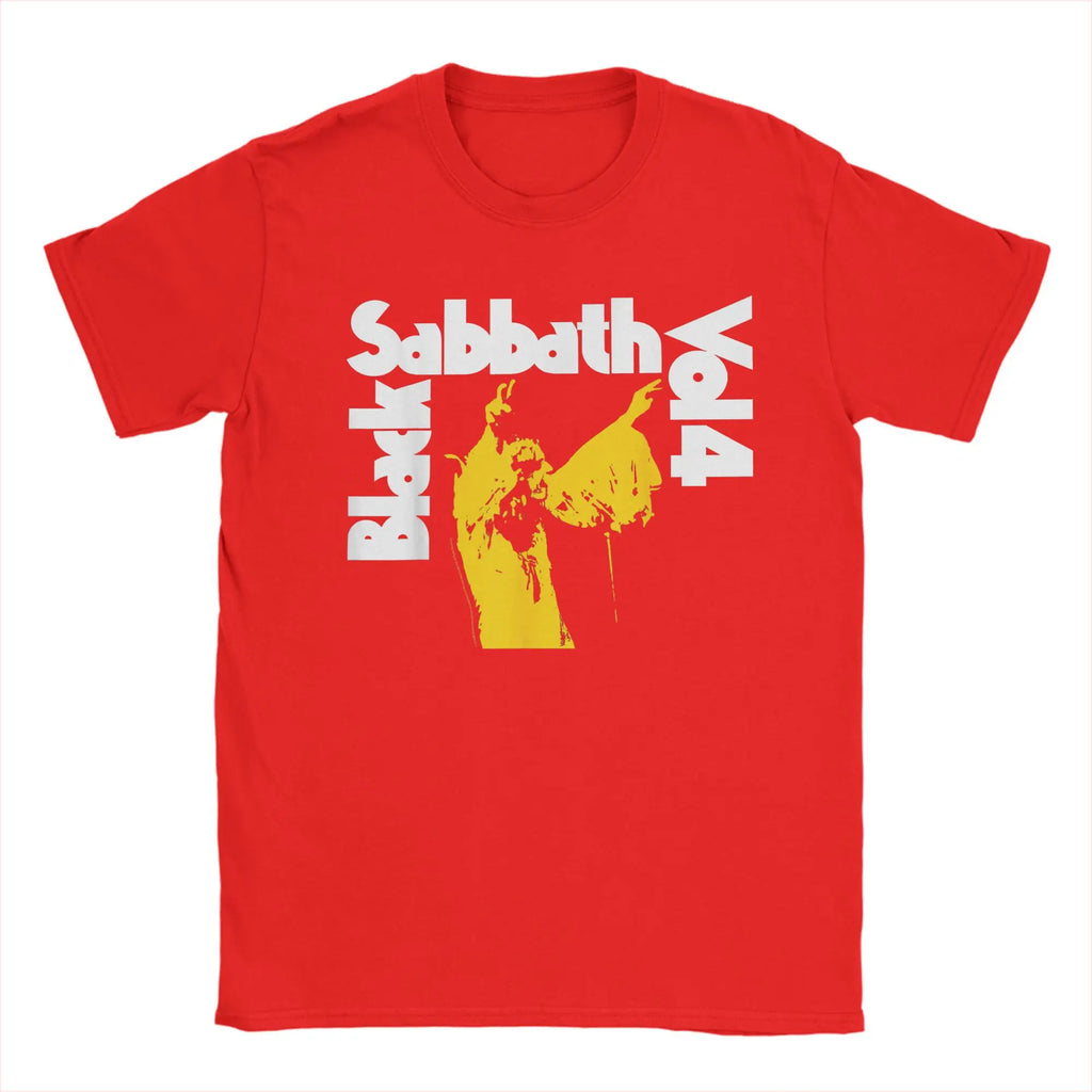 Black Sabbath Vol 4 T-Shirt Summer Heavy Metal Rock Band Awesome T-Shirts 100% Cotton Tee Shirt Short Sleeve Casual Tees