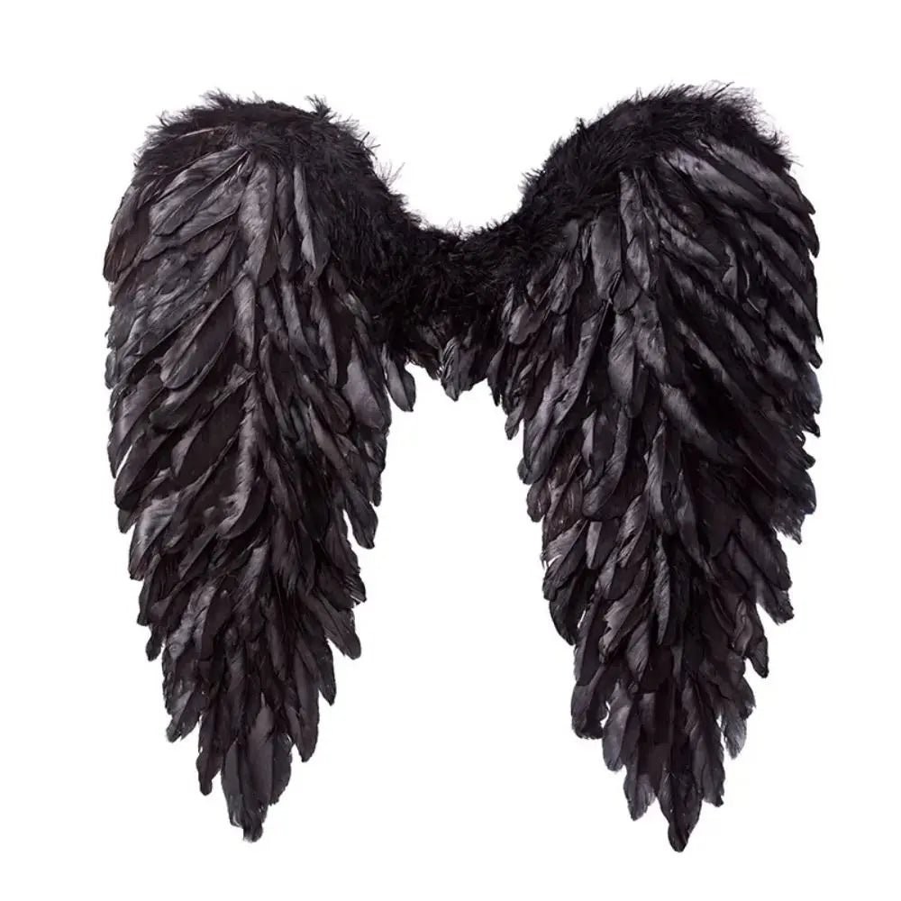 Soft White Feather Wings Black Party Props Cosplay Little Wings Handmade Angel Wings Christmas