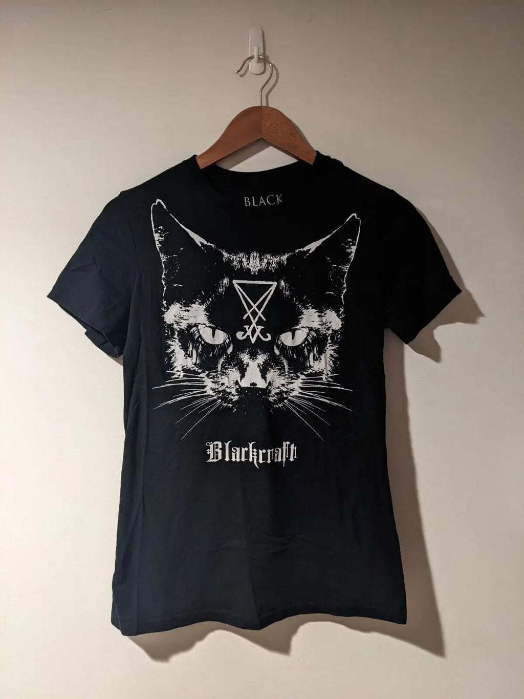 Blackcraft Cult Strange and Unusual Cat Woman's Large Black T-Shirt