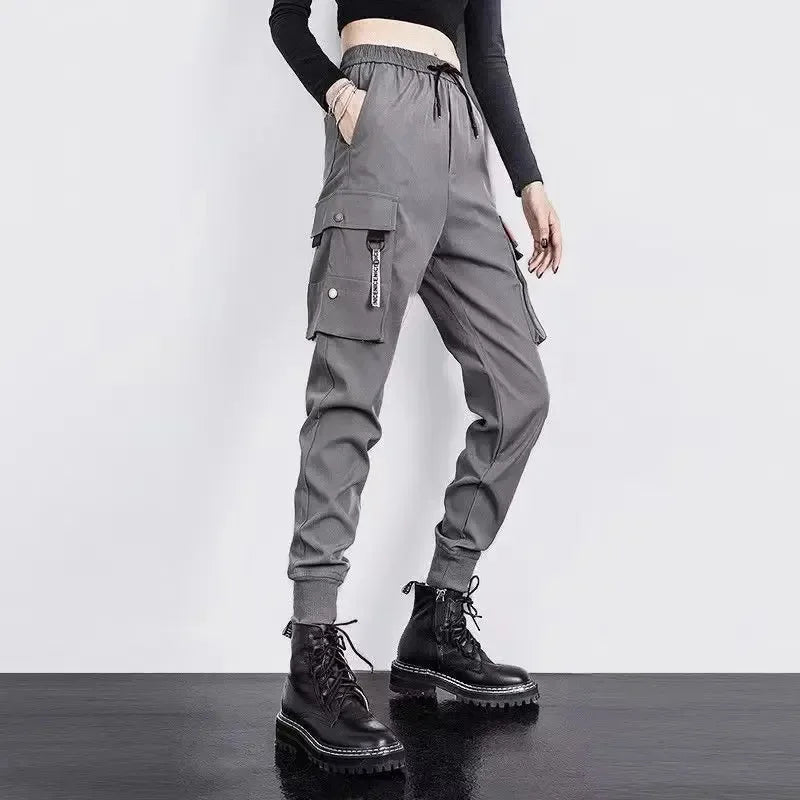 Black Work Pants for Women in Spring and Autumn 2024 New Ins Trendy and Versatile Slimming Elastic Ankle-Length Sports Pants